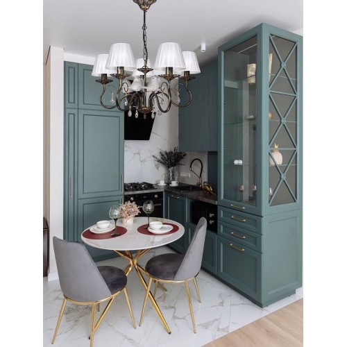 Люстра с птичками с хрусталем подвесная 5 абажуров черная S1299-5 Петрасвет