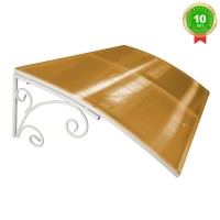 Козырёк над дверью Петрасвет S4003 Белый поликарбонат янтарный