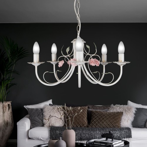 Люстра подвесная с цветами 5 ламп S1017-5