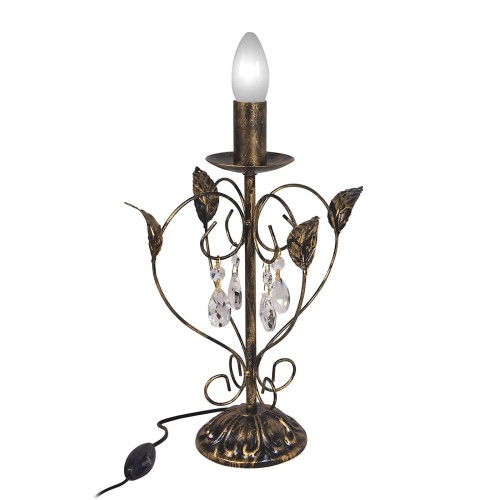 Настольная лампа флористика с хрусталем S5102-1