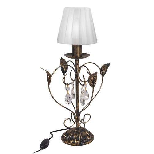 Настольная лампа флористика с хрусталем S5102-1