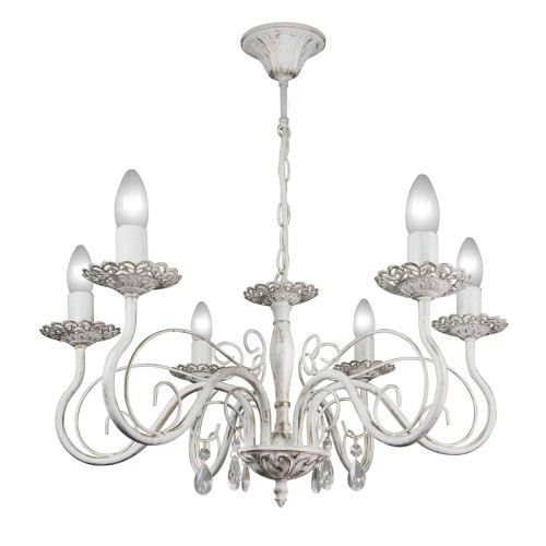 Люстра с хрусталем подвесная 6 ламп свечи S1090-6