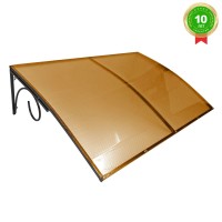 Козырёк над дверью Петрасвет S4026 Черный поликарбонат янтарный