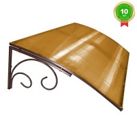 Козырёк над дверью Петрасвет S4002 Коричневый поликарбонат янтарный