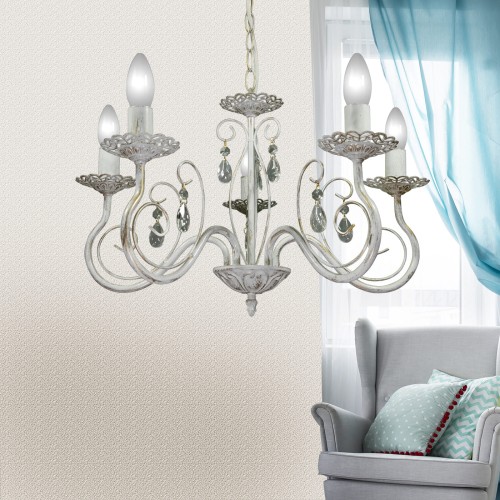 Люстра с хрусталем подвесная 5 ламп S1136-5