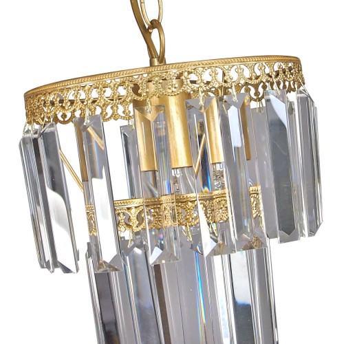 Люстра хрустальная подвесная на кухню золотая S2488-1