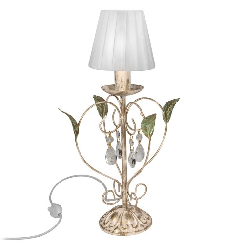 Настольная лампа флористика с хрусталем S5104-1