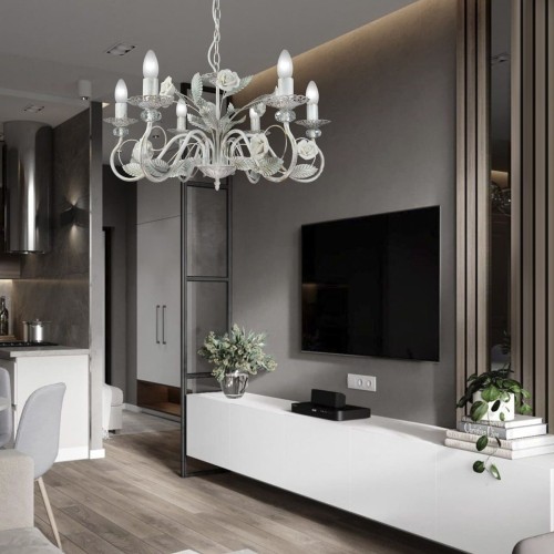 Люстра большая подвесная с цветами интерьерная S1220-6